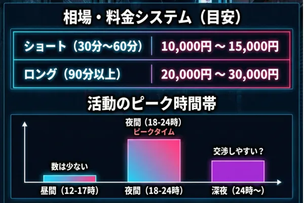 梅田のたちんぼの相場・料金システムと交渉の目安