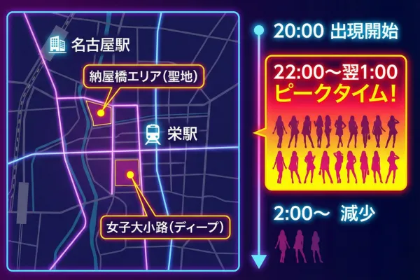 立ちんぼが多く出現する時間帯は何時から?
