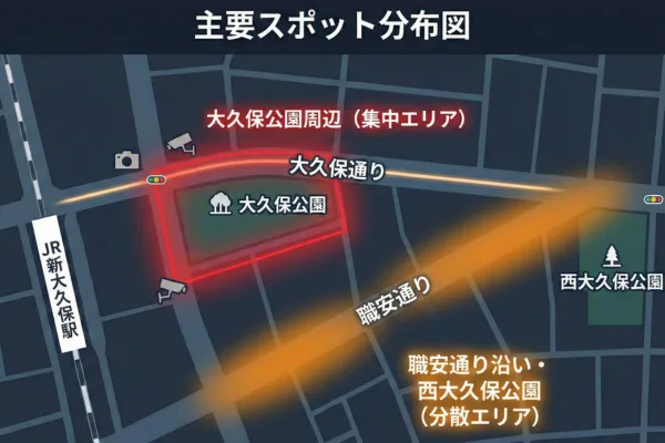新大久保の立ちんぼスポットはどこ?具体的な場所を解説