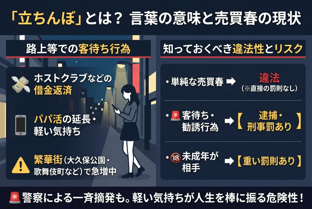 立ちんぼとは?言葉の意味と売買春の現状